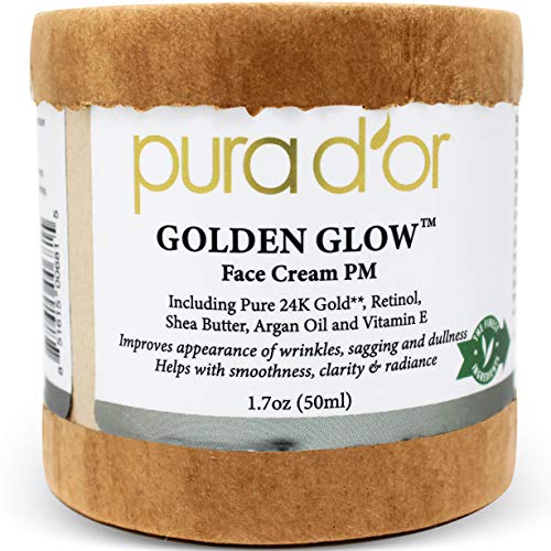 Product Cover PURA D'OR Golden Glow Face Cream PM - Anti Aging Face Cream With Pure 24K Gold for Firmer Skin, Reduced Appearance of Wrinkles and Increased Appearance of Brighter Skin (1.7oz)