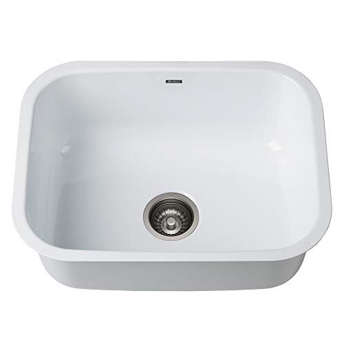 Product Cover KRAUS KEU-12WHITE Pintura 16 Gauge Undermount Single Bowl Enameled Stainless Steel Kitchen Sink, 23-inch, White