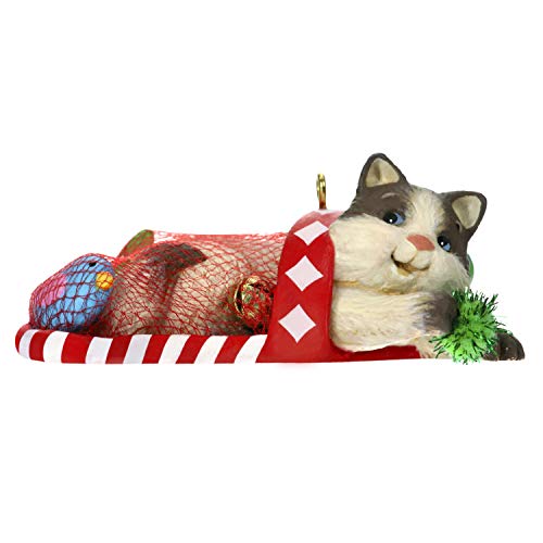 Product Cover Hallmark Keepsake Christmas Ornament 2019 Year Dated Mischievous Kittens Cat in Stocking