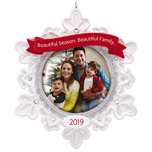 Product Cover Hallmark Keepsake Christmas Ornament 2019 Year Dated Beautiful Family Snowflake Photo Frame