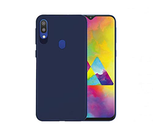 Product Cover VALUEACTIVE Rubberised Matte Soft Silicon TPU Flexible Back Cover for Samsung Galaxy M20 (Blue)