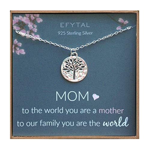 Product Cover EFYTAL Mom Gifts, Sterling Silver Tree of Life Necklace for Her, Birthday Gifts for Mom, Ideas