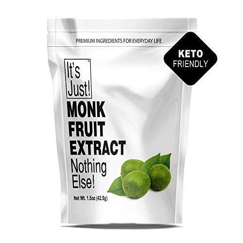 Product Cover It's Just - 100% Monkfruit Extract Powder, Keto Friendly Sweetener, Monk Fruit, Sugar-Free, Non-GMO, 25% Mogrosides, Non-Glycemic, 1.5oz