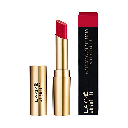 Product Cover Lakme Absolute Matte Ultimate Lip Color with Argan Oil, Red Extreme, 3.4 g
