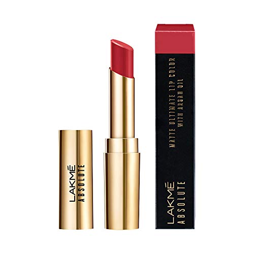 Product Cover Lakme Absolute Matte Ultimate Lip Color with Argan Oil, Rouge Splash, 3.4 g