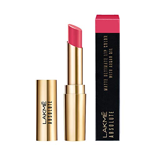 Product Cover Lakme Absolute Matte Ultimate Lip Color with Argan Oil, Rose Pink, 3.4 g