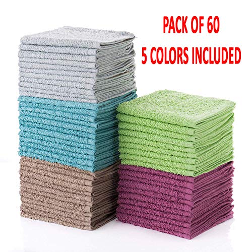 Product Cover Simpli-Magic 79148 Cotton Washcloths, Multi Color, 12