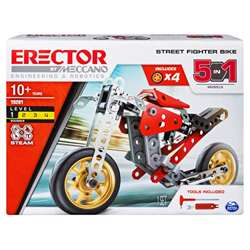 Product Cover Meccano Erector, 5-in-1 Street Fighter Bike, S.T.E.A.M. Building Kit, for Ages 10 and Up