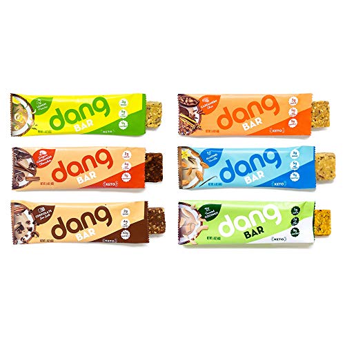 Product Cover Dang Keto Bar | 6 Flavor Variety | 12 Pack | Keto Certified, Vegan, Low Carb, Low Sugar, Plant Based, Gluten Free Snacks | 4-5g Net Carbs, 9g Protein, No Added Sugars