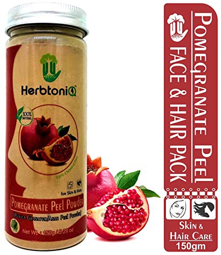 Product Cover HerbtoniQ 100% Natural Organic Pomegranate Peel Powder (Punica granatum/Anar Peel Powder) 150g For Face Pack, Hair Pack, Acne-Spot Treatment, Hair fall Treatment