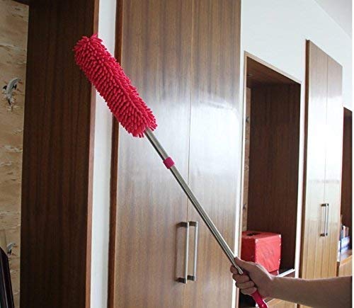 Product Cover Improvhome Multipurpose Microfiber Cleaning Duster with Extendable Telescopic Wall Hanging Handle, Standard, Multicolour