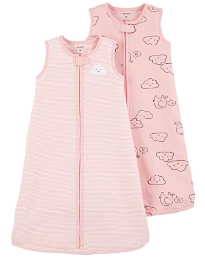Product Cover Carter's Baby Girls 2-Pack Cotton Sleepbag, Pink Cloud/Stripe, Medium