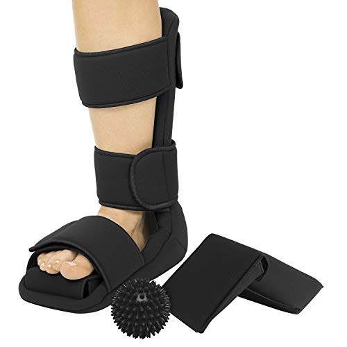 Product Cover Vive Plantar Fasciitis Night Splint Plus Trigger Point Spike Ball - Soft Leg Brace Support, Orthopedic Sleeping Immobilizer Stretch Boot - Heel Spur, Foot Pain, Achilles Inflammation, Soreness Relief