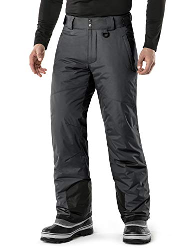 Product Cover TSLA Men's Snow Pants Windproof Ski Insulated Water-Repel Rip-Stop Bottoms, Snow Pants(ykb81) - Charcoal, Large-Long [Waist 34-35 Inch]
