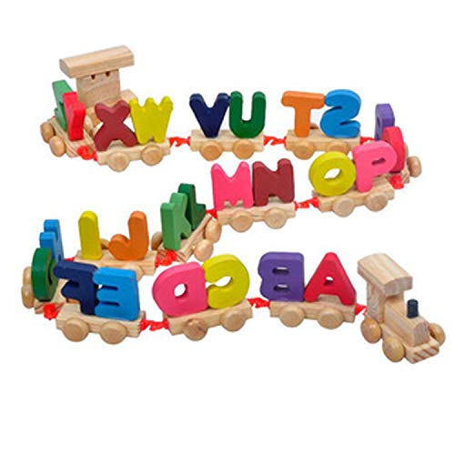 Product Cover Crazy Crafts Wooden Alphabet Letters Train (A-Z) English Vocabulary Building Train Set Early Educational Toys Kids 2+ Years for Boys & Girls