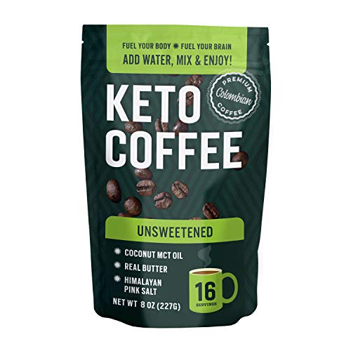 Product Cover 360 Nutrition Instant Keto Coffee - Just Add Water | 8 oz, Unsweetened | 16 Servings per bag | MCT Coconut Oil, Organic Grass-Fed Butter, Himalayan Sea Salt