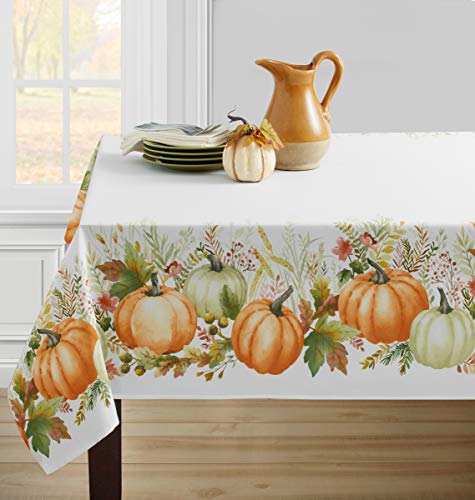 Product Cover Benson Mills Autumn Gathering Printed Spillproof Tablecloth for Thanksgiving, Harvest and Fall (Autumn Gathering, 60