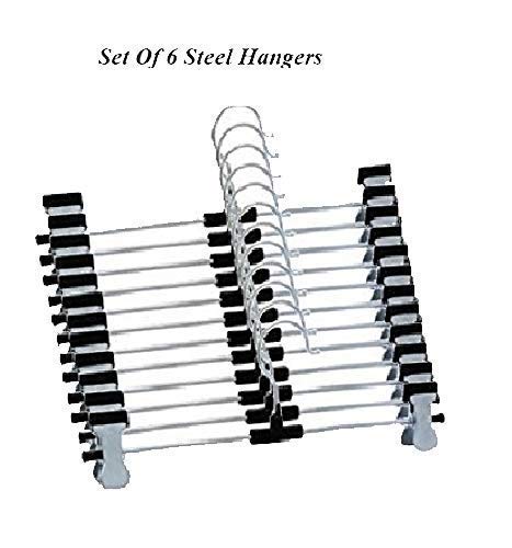 Product Cover Improvhome Steel Cloth Hangers with Clips (Set of 6)