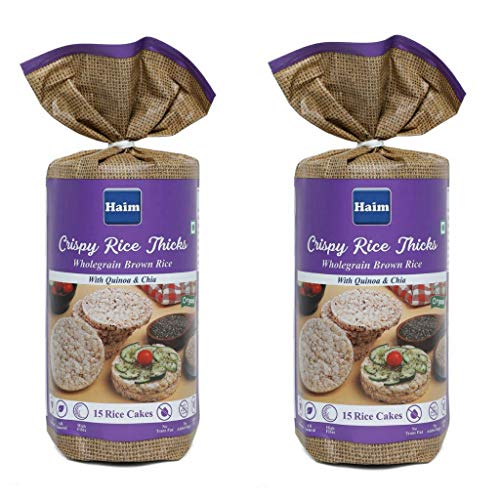 Product Cover HAIM Organic Wholegrain Brown Rice Cakes with Quinoa and Chia Seeds Pack of 2 (15 Rice Cakes/Packet)