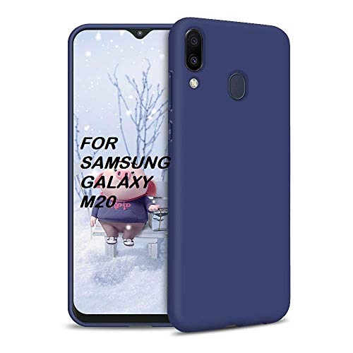 Product Cover Efonebits Back Case Compatible with Samsung Galaxy M20 Case Tough Matte Blue Shock Proof Slim Back Cover Case