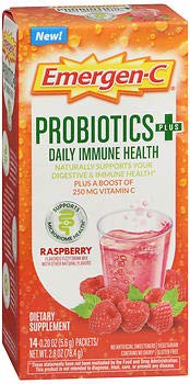 Product Cover Emergen-C Probiotics Plus Daily Immune Health Dietary Supplement Powder Packets Raspberry - 14 ct, Pack of 2