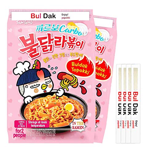 Product Cover Samyang Carbo Ra-bokki Buldak Chicken Flavored Rice Cake Ramem Noodles2pack