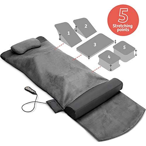 Product Cover Back Stretching Electric Mat - 4 Stretching Programs for Physiotherapy at Home - Full Body & Back Relaxation - Release Lumbar Tension, Muscle Soreness & Back-Pain - Foldable Design with Handle