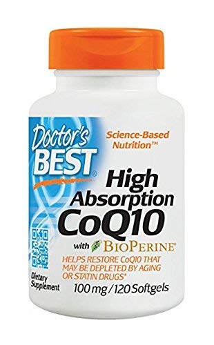Product Cover Doctor's Best High Absorption CoQ10 with BioPerine, Gluten Free, Naturally Fermented, Heart Health, Energy Production,100 mg