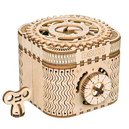 Product Cover RoWood Mechanical Gear Treasure Box - 3D Wooden Puzzle Craft Toy, Brain Teaser DIY Model Building Kits, Gift for Adults & Teens, Age 14+