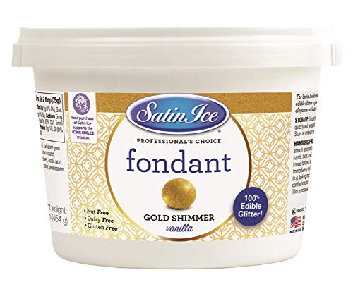 Product Cover Satin Ice Gold Shimmer Fondant, Vanilla, 1 Pounds
