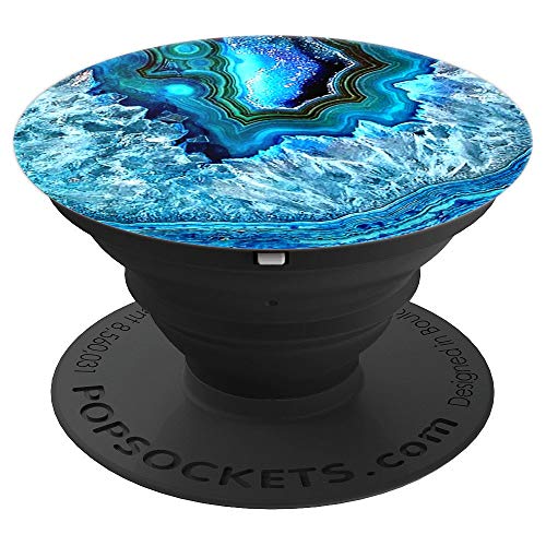 Product Cover Blue Teal Phone Holder - Aqua Turquoise Knob PopSockets Grip and Stand for Phones and Tablets