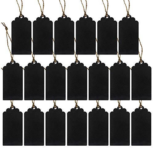 Product Cover Supla 20 Pcs Chalkboard Tags Hanging Chalkboard Tags Chalkboard Name Tags Wooden Chalkboard Tags Rectangle Chalkboard Tags Black Chalkboard Tags Chalkboard Favor Tag With String for Wedding Party