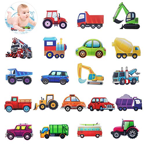 Product Cover CIEOVO 20 Set Non-Slip Bathtub Stickers, Transportation Vehicle Tractor Cars Trucks Excavator Decal Treads, Adhesive Safety Anti-Slip Appliques for Bath Tub and Shower Surfaces