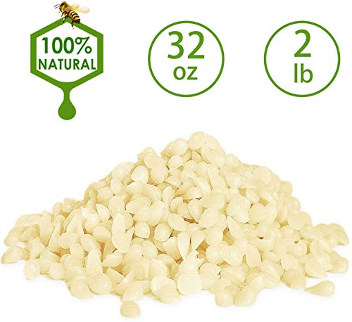 Product Cover Howemon White Beeswax Pellets 32 oz 100% Pure and Natural Triple Filtered for Skin, Face, Body and Hair Care DIY Creams, Lotions, Lip Balm and Soap Making Supplies