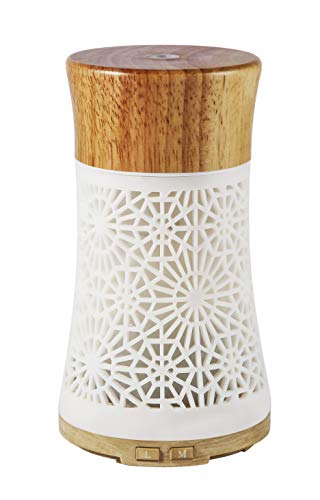 Product Cover Anthun Essential Oil Diffusers,120ml Fragrant Room Sprays Ultrasonic Aroma Mist Atomizer BPA-Free, Waterless Auto-Off, 7 Color LED Lights for Office Home Bedroom Living Room Study Yoga Spa-Wooden Lid