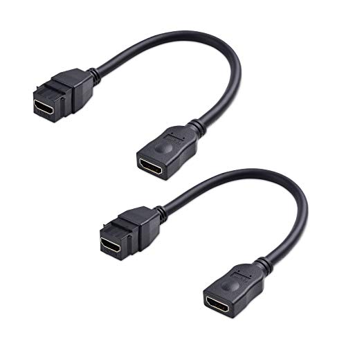 Product Cover Cable Matters 2-Pack HDMI Keystone Jack Pigtail Cable in Black - 8 Inches