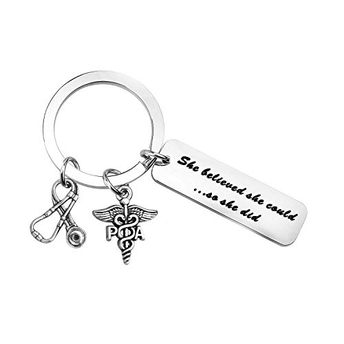 Product Cover MYOSPARK Physician Assistant Gift She Believed She Could So She Did PA Keychain Medical School Graduation Gift PA Gift (PA Keychain)