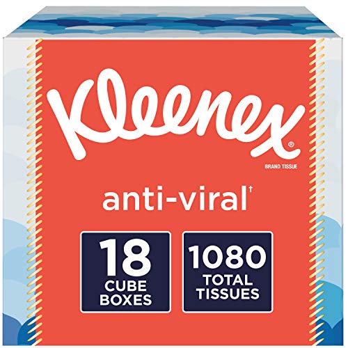 Product Cover Kleenex Anti-Viral Facial Tissues, Cube Box, 60 Tissues per Box, 18 Pack (1,080 Tissues Total)