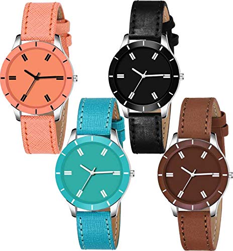 Product Cover Unique Collection White Analogue Women's Watch, Combo Set of 4