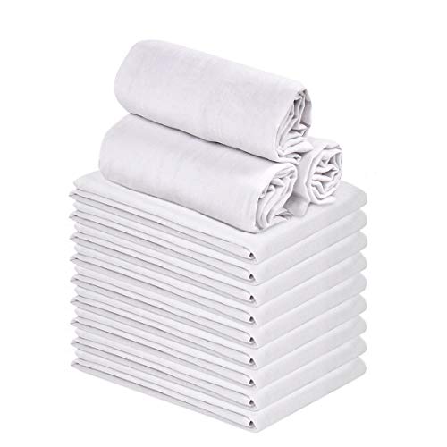 Product Cover Talvania Classic White Flour Sack Towels - 12-Pack of 100% Ring Spun Cotton Home Kitchen Dish Towel. Soft Absorbent Dish Towels - Lint Free Measures 28