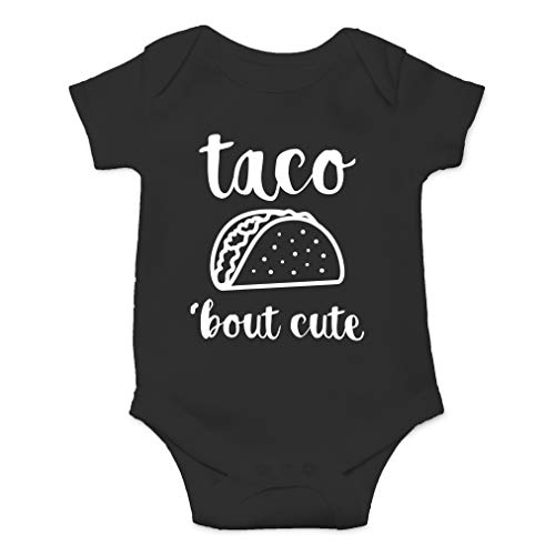 Product Cover AW Fashions Taco 'Bout Cute - Funny Lil Adorable Tacos Mexican Food Lover - Cute One-Piece Infant Baby Bodysuit (6 Months, Black)