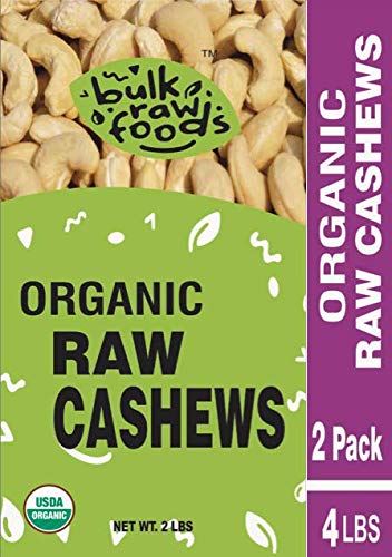 Product Cover Premium Organic Raw Cashews 4 pounds 100% Natural Large organic Gluten Free Packs by BulkRawFoods