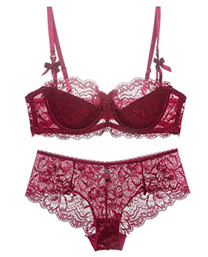Product Cover Women Push Up Lace Bra and Panty Set Underwire Lightly Lined Sexy Lingerie Set