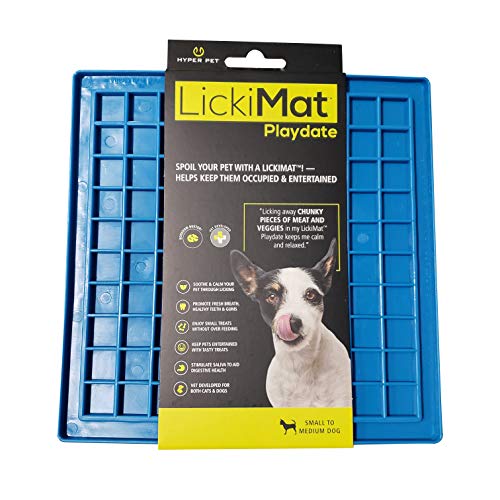 Product Cover Hyper Pet Lickimat Slow Feeder Mat, Boredom Buster, Anxiety Relief (Perfect for Dog Food, Dog Treats, Cat Food, Cat Treats)[Fun Alternative to Slow Feed Dog Bowl & Snuffle Mat] Variety of Colors-Sizes