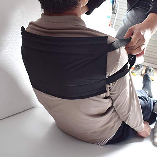 Product Cover Fushida Transfer Sling Pad, Medical Transfer Board with Durable Handles,Standing Up Assist Gait Belt Harness for Disabled Elderly, Extended Length & Width for Caregivers and Clients,Black F138