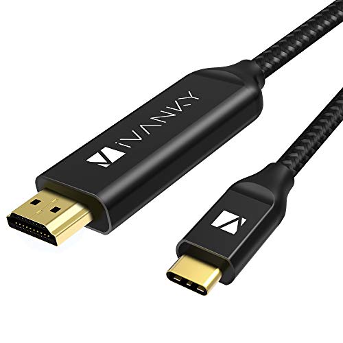 Product Cover USB C to HDMI Cable [4K@60Hz] 6.6 FT, iVanky [Aluminum Shell, High Speed] USB Type-C to HDMI Cable Thunderbolt 3 Compatible for MacBook Pro 2018/2017, Samsung S10/S9, Surface Book 2, XPS 15/13, Black