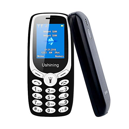 Product Cover USHINING Unlocked Feature Phone with Torch 2G GSM Phone Easy to Use Mobile Phone T-Mobile Carrier (Black)