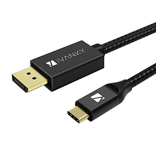 Product Cover USB C to DisplayPort Cable [4K@60Hz] 6.6ft, iVanky [Aluminum Shell, High Speed] Thunderbolt 3 to DisplayPort Cable Compatible for MacBook Pro 2018/2017, Galaxy S9/S8, XPS 15/13, Surface Book 2 - Black