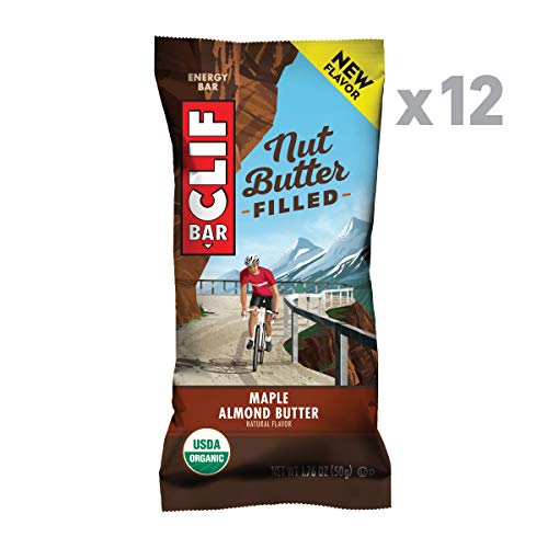 Product Cover Clif Nut Butter Filled - Organic Snack Bars - Maple Almond Butter Flavor - (1.76 Ounce Protein Snack Bars, 12 Count)