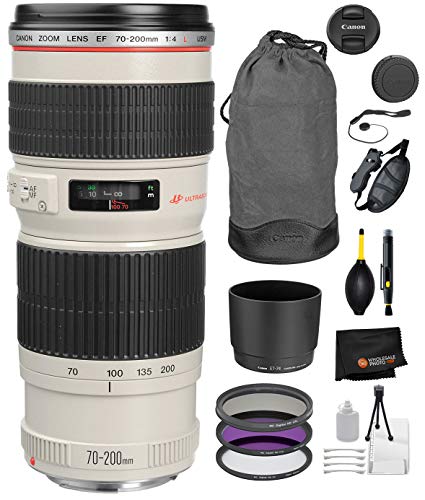 Product Cover Canon EF 70-200mm f/4L USM Lens with Professional Bundle Package Deal Kit for EOS 7D Mark II, 6D Mark II, 5D Mark IV, 5D S R, 5D S, 5D Mark III, 80D, 70D, 77D, T5, T6, T6s, T7i, SL2